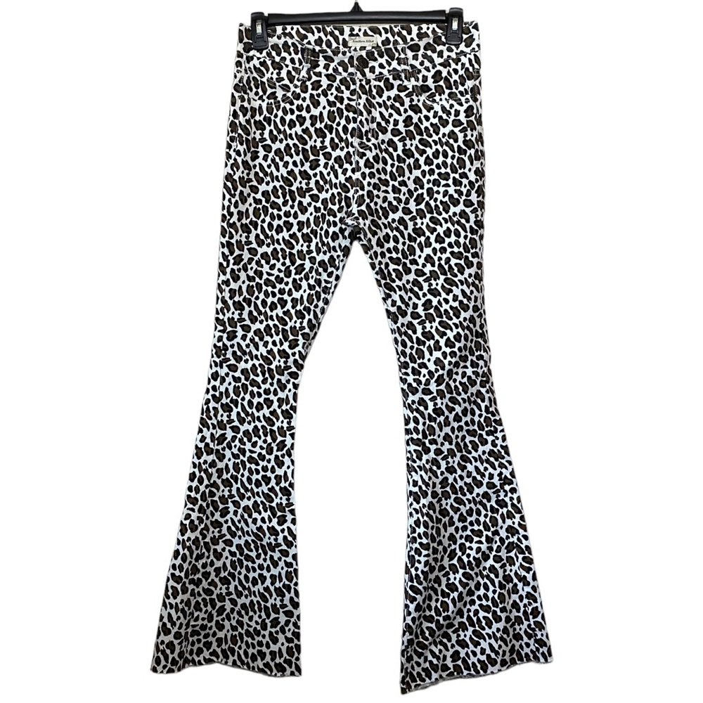 Southern Stitch Cheetah Print Denim Bell Bottoms Size Medium